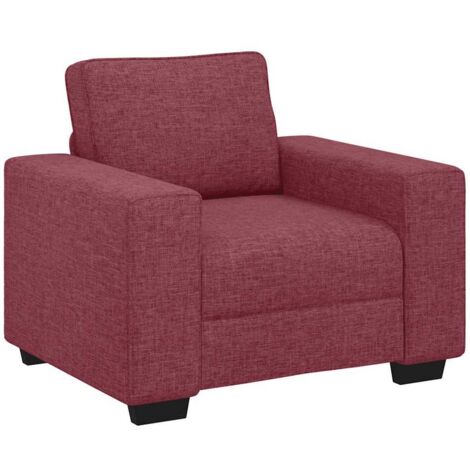 vidaXL Poltrona Rosso Vino 60 cm in Tessuto