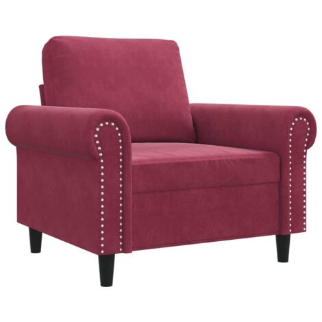 vidaXL Poltrona Rosso Vino 60 cm Velluto