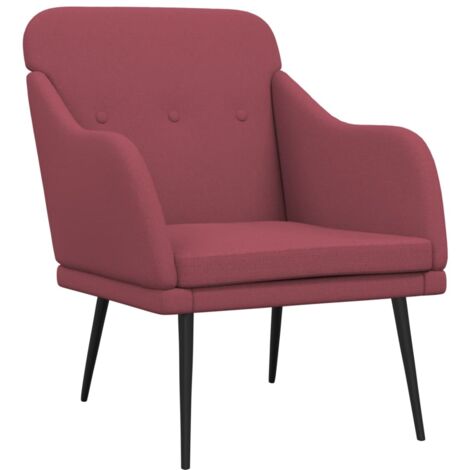 vidaXL Poltrona Rosso Vino 63x76x80 cm in Tessuto