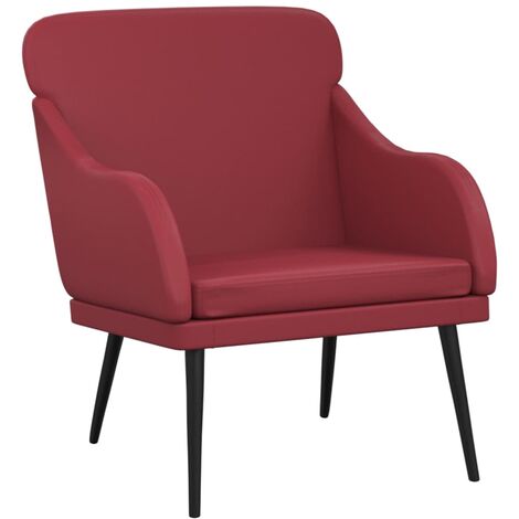 vidaXL Poltrona Rosso Vino 63x76x80 cm Similpelle