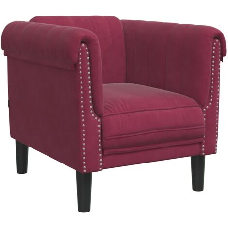 vidaXL Poltrona Rosso Vino in Velluto