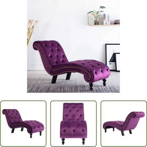 vidaXL Poltrona -  Sdraio Viola in Velluto
