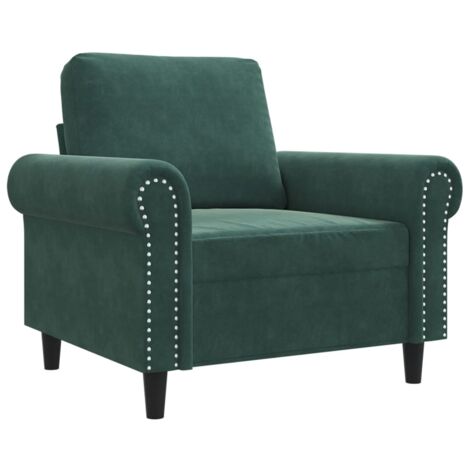 vidaXL Poltrona Verde Scuro 60 cm Velluto