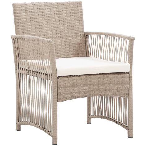 vidaXL Poltrone da Giardino con Cuscini 2 pz Beige in Polyrattan