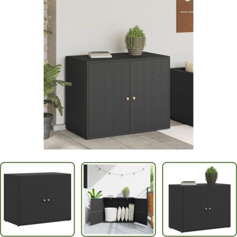 vidaXL Poly rattan -  Mobiletto da giardino nero 100x55,5x80 cm in polyrattan