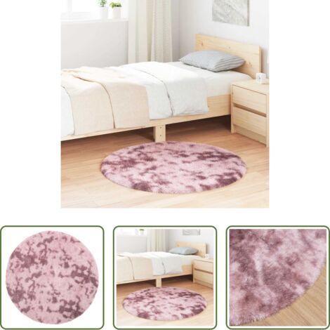 vidaXL Polyester Teppich -  Teppich Shaggy Hochflor NAVARRA Altrosa 100x100 cm Polyester