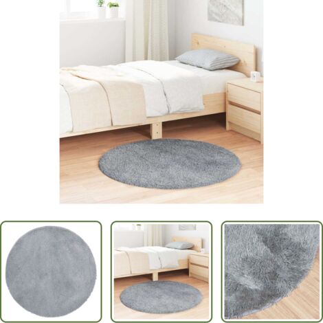 vidaXL Polyester Teppich -  Teppich Shaggy Hochflor NAVARRA Hellgrau 100x100 cm Polyester