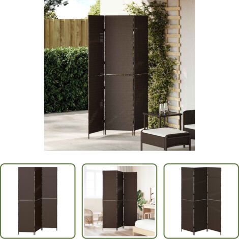 vidaXL Polyrattan -  Divider per stanze Marrone 146 x 180 cm polyrattan