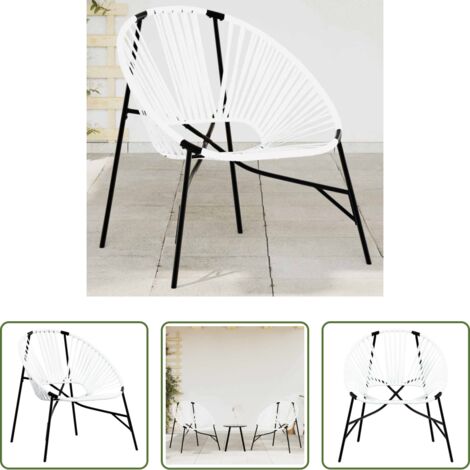 vidaXL Polyrattan -  Sedia da Uovo da Giardino in Polyrattan Nero e Bianco
