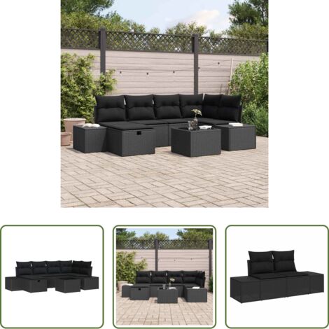 vidaXL Polyrattan -  Set di divani con cuscino 6 pcs polyrattan