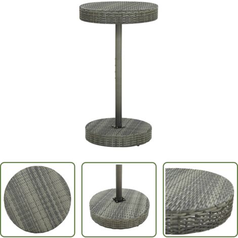 vidaXL Polyrattan -  Tavolo da Giardino Grigio 60,5x106 cm in Polyrattan