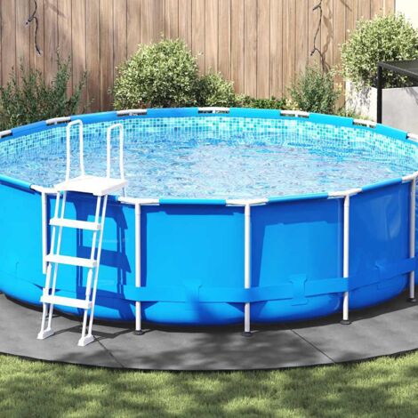 vidaXL Pool-Bodentuch Hellgrau Ø500 cm Polyester Geotextil