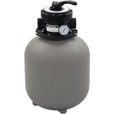 vidaXL Pool Sand Filter with 4 Position Valve Grey 350 mm