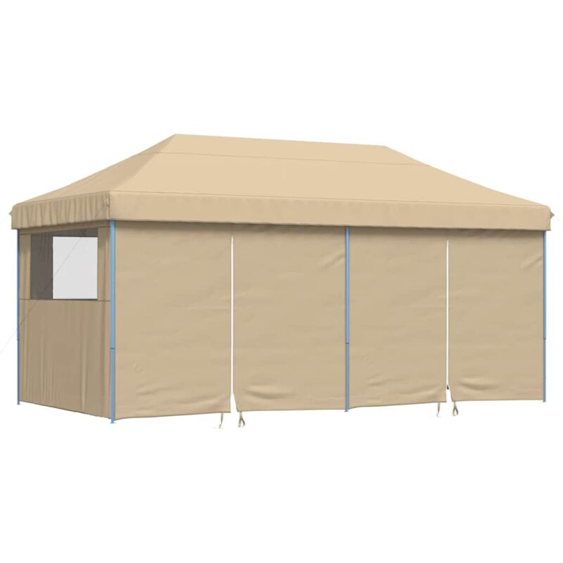 Vidaxl - Foldable Party Tent Pop-up With 4 Sidewalls Beige