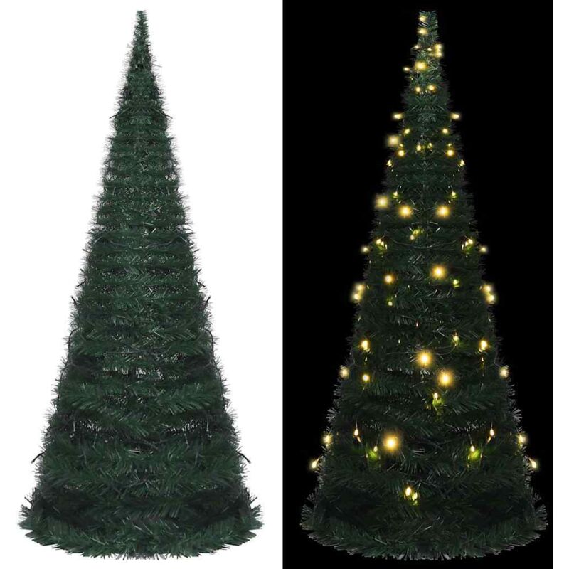 Pop-up String Artificial Pre-lit Christmas Tree Green 150 Cm Vidaxl