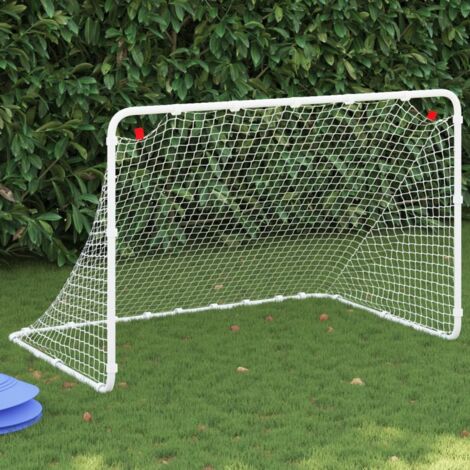 vidaXL Porta da calcio bianca 122x81x81 cm in acciaio