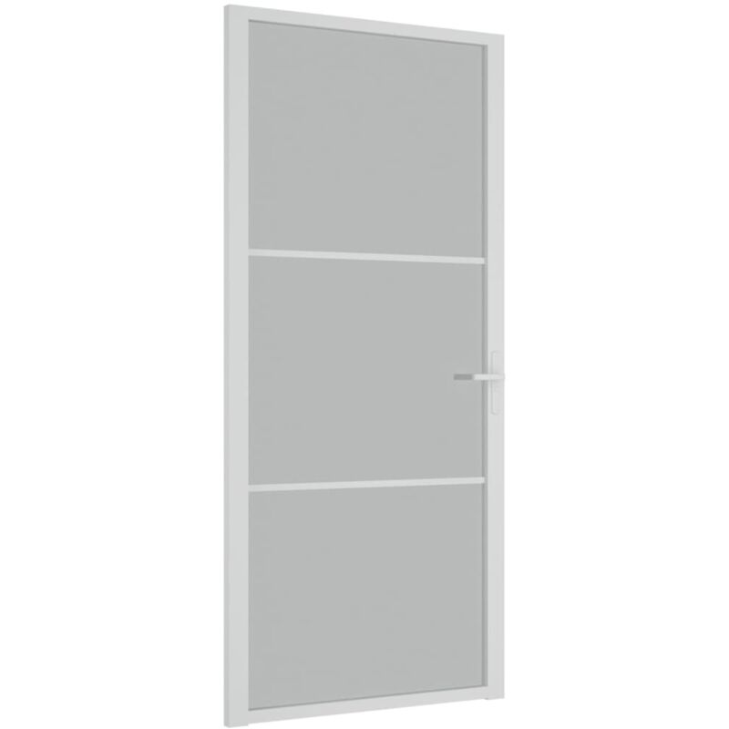 Vidaxl Porta Interna 93x201,5 Cm Bianco Opaco Vetro E Alluminio