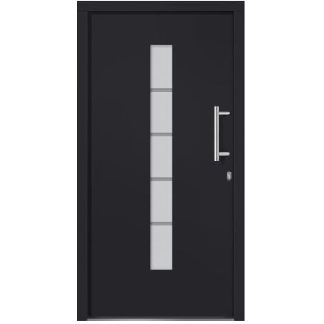 vidaXL Porta d'Ingresso in Alluminio e PVC Antracite 100x200 cm