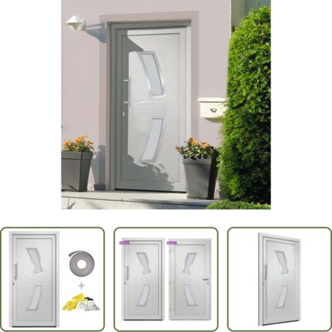 vidaXL Porta d'ingresso in PVC -  Porta di Ingresso Bianca 108x200 cm