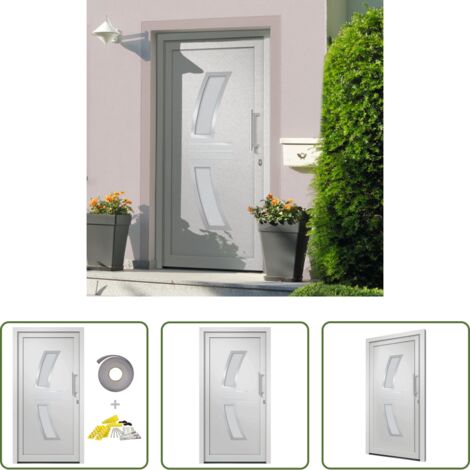 vidaXL Porta d'ingresso in PVC -  Porta di Ingresso Bianca 88x200 cm