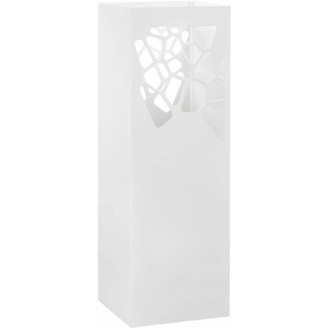vidaXL Porta Ombrelli Stile Pietre in Acciaio Bianco