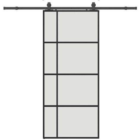 vidaXL Porta Scorrevole con Ferramenta Nera 90x205 cm in Vetro ESG