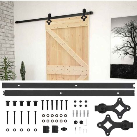 vidaXL Porta Scorrevole con Set Hardware 80x210 cm in Legno di Pino