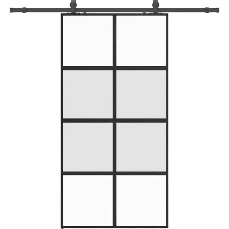 vidaXL Porta Scorrevole Ferramenta Nera 102,5x205 cm Vetro