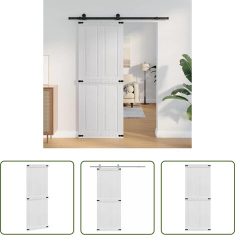 vidaXL Porta scorrevole per interni -  Porta Corona Bianco 80 x 210 cm Legno multistrato