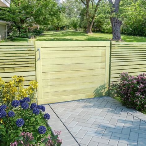 Vidaxl – Portail bois de pin imprégné 75x100 cm – Résistant aux intempéries – Charme rustique pour clôture de jardin – Assemblage facile