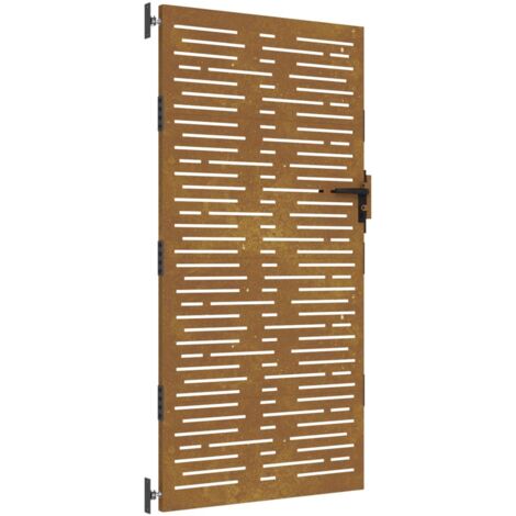 Vidaxl – Portail de jardin 85x175 cm en acier corten – Résistant aux intempéries – Design découpé au laser – Système verrouillable