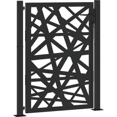 Portail de jardin noir 105x106 cm acier conception de tracés vidaXL