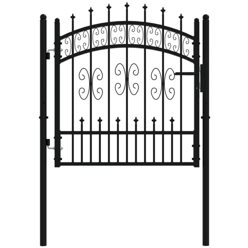Vidaxl - Portail et sommet de lance Noir 103x150 cm Acier enduit poudre 381555