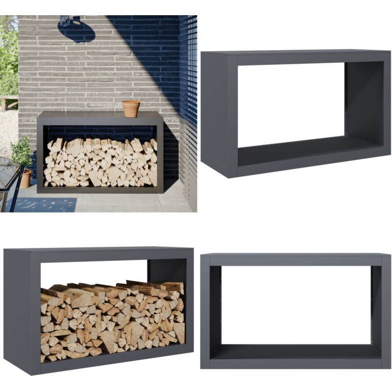Vidaxl - Portant de bois de chauffage anthracite 100x40x60 cm acier