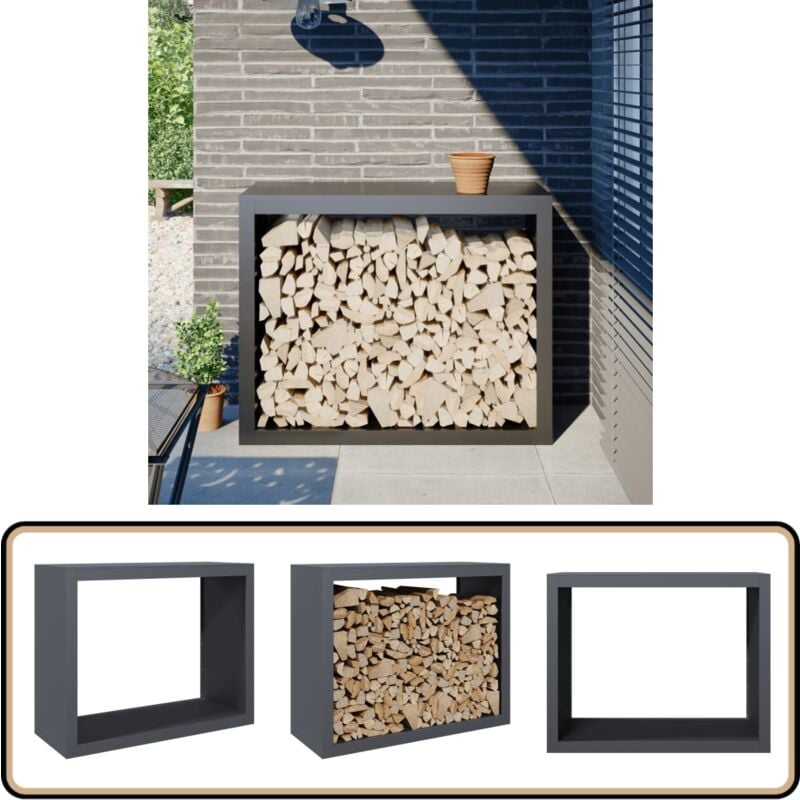 Vidaxl - Portant de bois de chauffage anthracite 100x40x80 cm acier