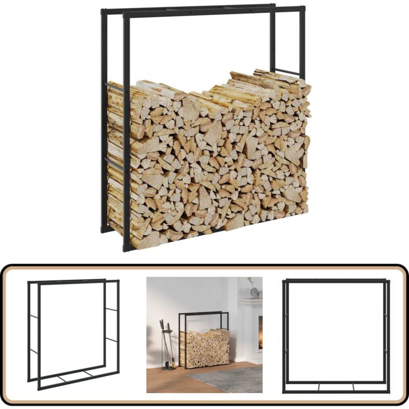 Vidaxl - Portant de bois de chauffage noir 110x30x116 cm acier
