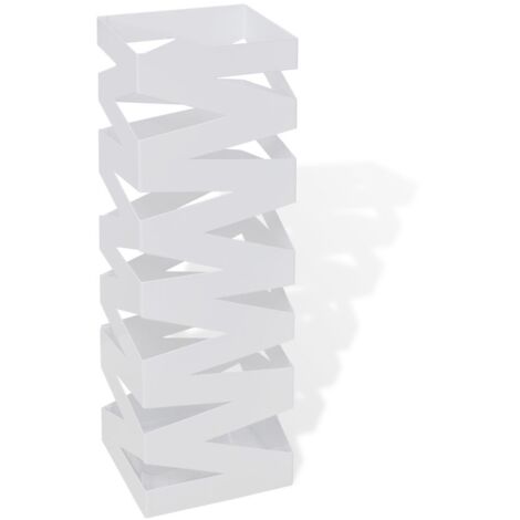 vidaXL Portaombrelli Bastoni Passeggio Quadrato Acciaio 48,5 cm Bianco