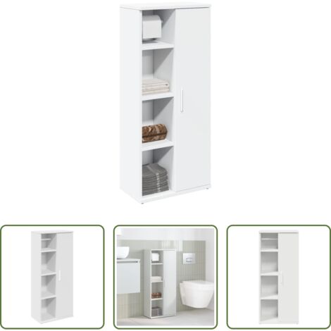 vidaXL Portarotolo carta -  Mobile da Bagno con Portarotolo Bianco 39x22x90 cm