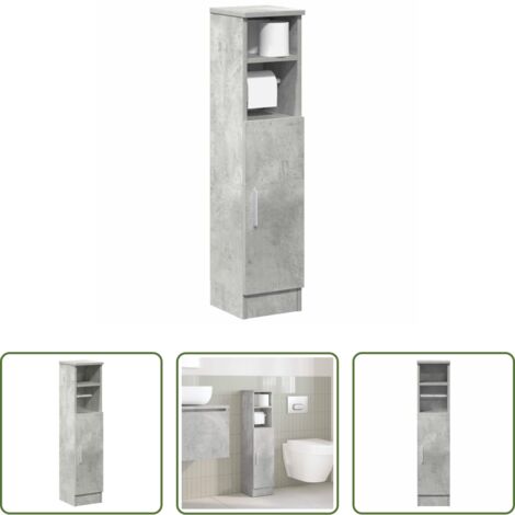 vidaXL Portarotolo -  Mobile da Bagno con Portarotolo Grigio Cemento 20,5x22x90 cm