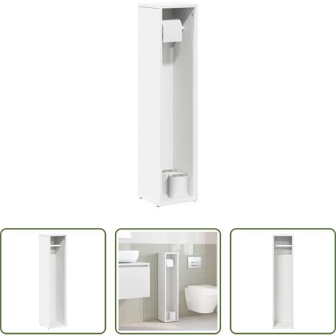 vidaXL Portarrollos -  Mueble de baño con portarrollos blanco 20,5x20x90 cm