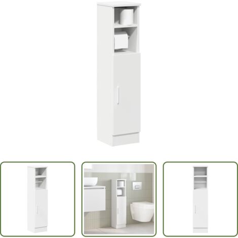 vidaXL Portarrollos -  Mueble de baño con portarrollos blanco 20,5x22x90 cm