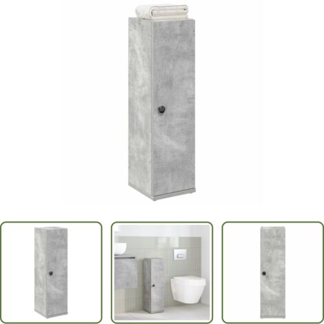 vidaXL Portarrollos -  Mueble de baño con portarrollos gris hormigón 20,5x22x72 cm