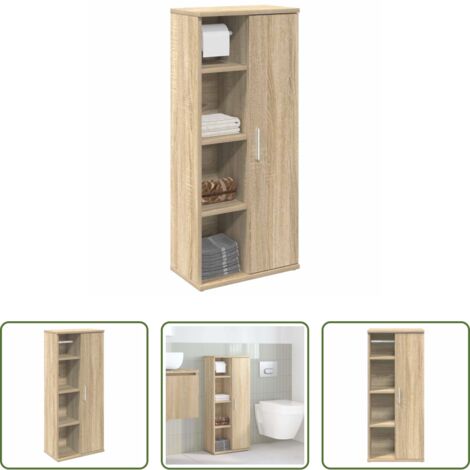 vidaXL Portarrollos -  Mueble de baño con portarrollos roble Sonoma 39x22x90 cm