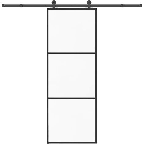 vidaXL Porte coulissante avec kit de quincaillerie 76x205 cm Verre ESG