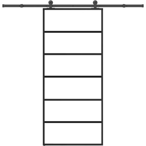 vidaXL Porte coulissante avec kit de quincaillerie 90x205 cm Verre ESG