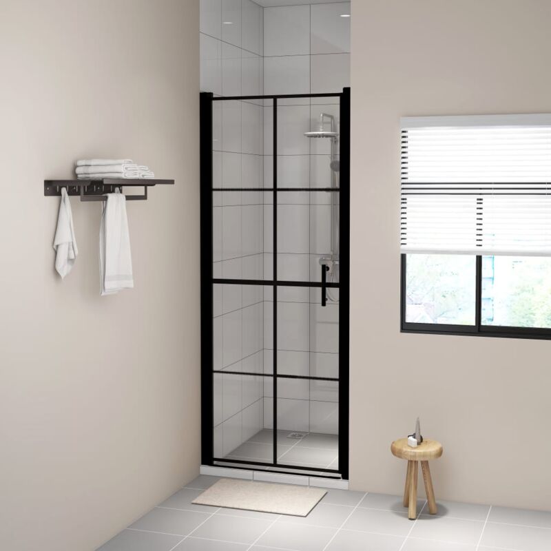 Vidaxl - Porte de douche Verre trempé 81x195 cm Noir