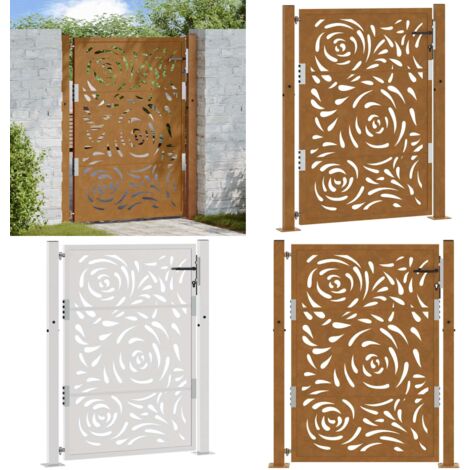 vidaXL Porte de jardin acier résistant aux intempéries design flamme