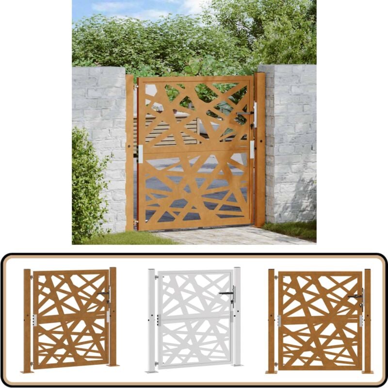 Vidaxl - Porte de jardin acier résistant aux intempéries design lumière