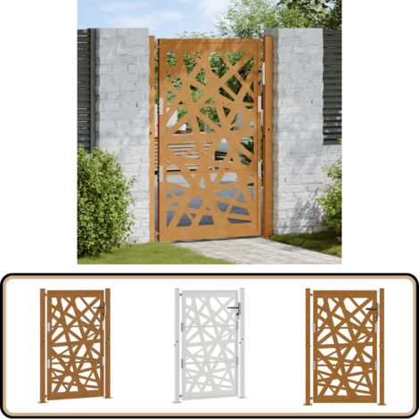 vidaXL Porte de jardin acier résistant aux intempéries design lumière