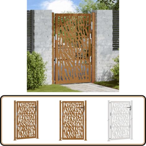 vidaXL Porte de jardin acier résistant aux intempéries design tracés